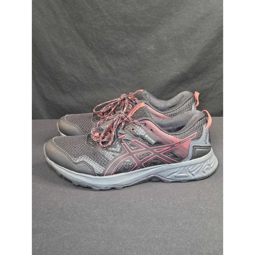 Asics Gel-Sonoma 6 GTX Mens Trail Running‎ Shoes Black Red Gore-Tex 1012A567 9.5